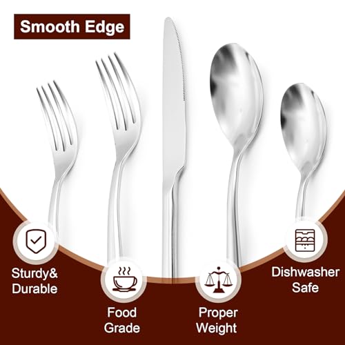 Wave-20-Piece-Silverware-Set-Forged-Stainless-Steel-Flatware-Set-Cutlery-Set-Mirror-Polished-Dishwasher-Safe-Service-for-4 Wave 20 Piece Silverware Set Forged Stainless Steel Flatware Set Cutlery Set Mirror Polished Dishwasher Safe Service for 4