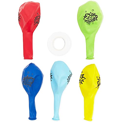Comic Book Hero Themed Birthday Balloons For Kids (12 In, 5 Colors, 50 Pack) #TOP5