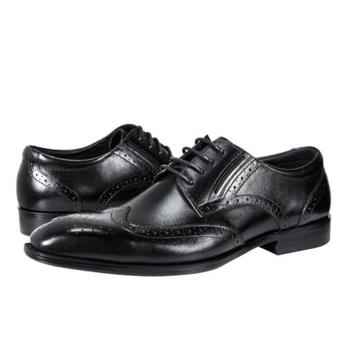 YFFUSHI Men's Oxfords Shoes Classic Leather Wingtip Lace Up Modern Formal Dress Shoes2