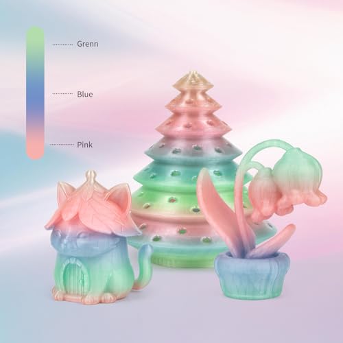 Image of iSANMATE PLA Transparent Glitter Filament 1.75 mm, Transparent Gradient Rainbow Colour Gradient Filament, 3D Printer Flash Point PLA 1 kg Spool, Dimensional Accuracy + /- 0.03 mm