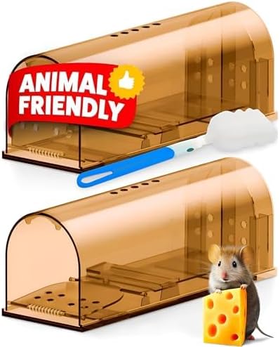 Miniatura 5 de Trampa humana para ratones para interiores y exteriores, paquete de 2 unidades, atrapa ratones y ratones, trampa pequeña para el hogar, trampa para