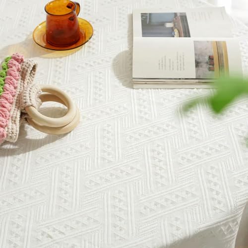 Nappe blanche de qualité supérieure avec franges pour table de mariage et réception