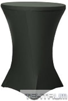 Tektrum 36-inch 36 Cocktail Fitted Spandex Stretch Tablecloth - Premium Fabric (Black)