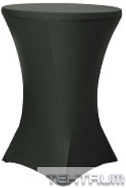 Tektrum 36-inch 36 Cocktail Fitted Spandex Stretch Tablecloth - Premium Fabric (Black)
