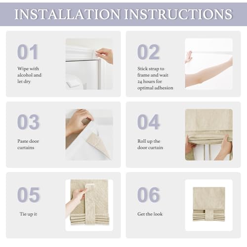 Image of RYB HOME Door Panel Curtain, 8x36 inch, Beige, Blackout, Classroom Door, 1 Panel
