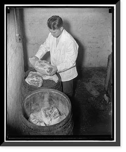 Historic Framed Print, Hams now aged in 6 to 10