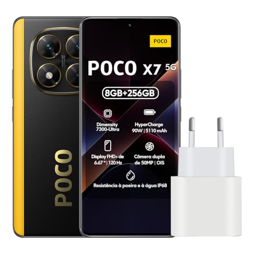 Smartphone Xiaomi Poco X7 5G NFC Black (Preto) 8GB RAM 256GB ROM