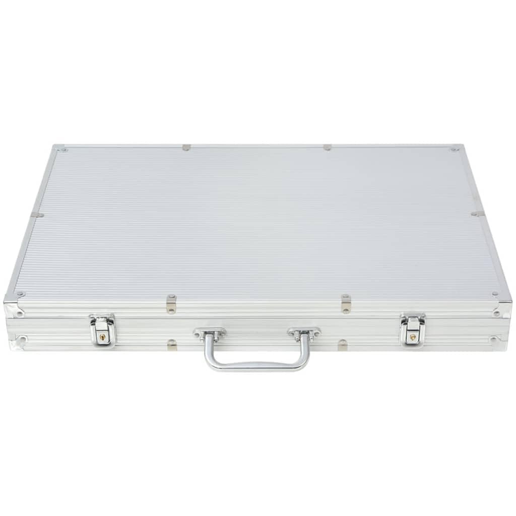 vidaXL Set Gioco Poker 1000 Chips Fiches Laser Valigetta Alluminio