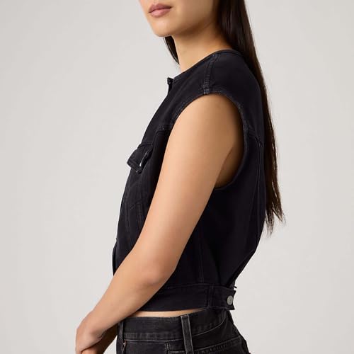 Chaleco vaquero Levi's Shrunken de mujer sin solapas con botones metálicos 3