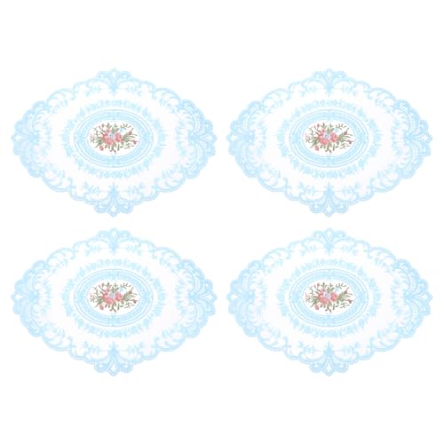 Set de table ovale bleu ciel pour protéger et embellir une table en bois - 2