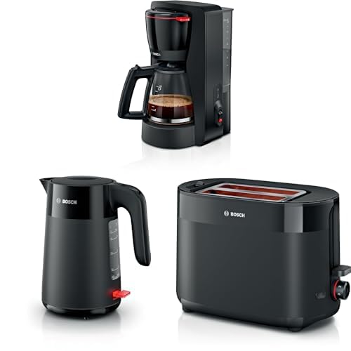 Bosch MyMoment - Machine à café filtre TKA2M113 + Bouilloire électrique TWK2M163 + Toaster grille-pain TAT2M123, Noir