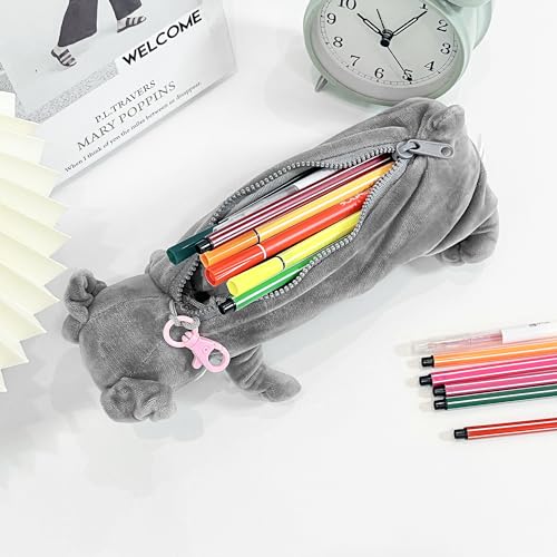 BB FUN HOUSE- Estojo para lápis para crianças, bolsa para lápis de cachorro de pelúcia 3D Schnauzer