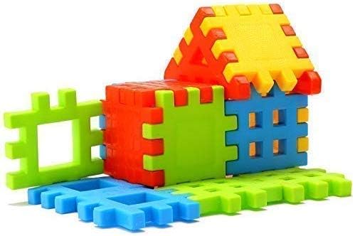 Image of MBK 60+ Piece Multi Colored Happy Home Building Blocks Set | Educational Block Game for Kids 2-5 Years | Attractive Windows and Smooth Edges | Boys, Girls, Childrens Toys