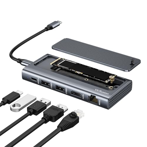 6-in-1 USB C Hub with SSD Enclosure and Ethernet