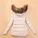 Tdvcpmkk Damen Winterjacke Daunenjacke mit Fellkragen Parka, weiß, 36