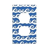 Light Switch Plate Duplex Outlet Wall Plate Dual Electrical Faceplate Home Decoration, Ocean Waves
