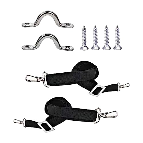 Ronyme 2 x verstellbare Bimini-Obergurte, Bootsgurt, Ösengurte mit Schlaufe, Karabinerhaken, Edelstahl, Bootsmarkisen-Hardware, Markisengurte für Boot, Kanu