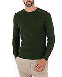 Photo Gallery maglione vari colori uomo pullover tinta unita girocollo casual (verde militare, s)