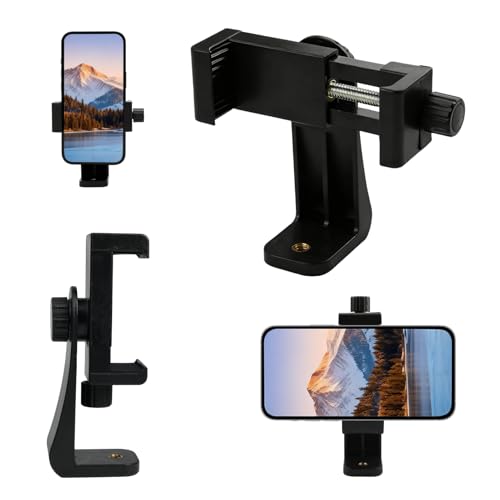 2 Pcs Soporte Adaptador para Teléfono Móvil, Adaptador de Trípode para Teléfono Móvil con Abrazadera Ajustable 360 °/180°, Accesorio para Fotos, Vídeos, Transmisión en Vivo, Trípode para iPhone