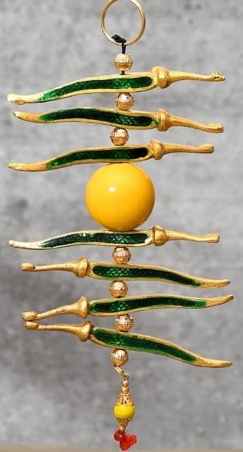 PujaSamadhaan Metal Nimbu Mirchi Door Hanging Green Chilly Yellow Lemon for Outdoor Entrance or Wall Hanging - 23x11x4 cm (B0CHRMGBPR) Amazon Price History, Amazon Price Tracker