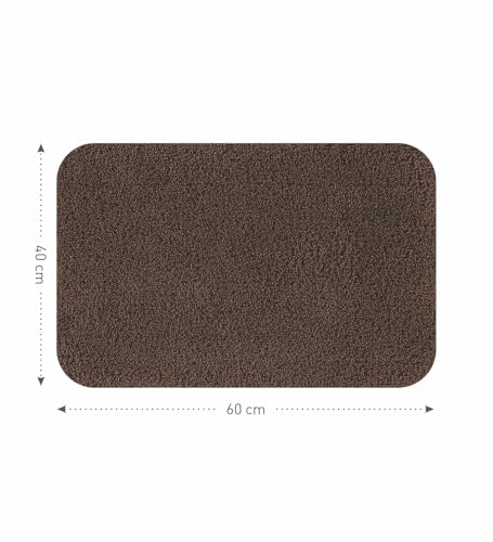 Image of Obsessions Ultra-Absorbent Quick-Dry Bath Mat | 1400 GSM Polyester | Soft, Non-Slip & Fast-Drying Bathroom Rug for Safety & Comfort | 40 x 60 cm | Chocolate