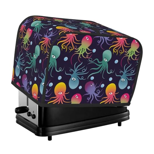 Copertura per tostapane a 2 fette, con tasche per piccoli elettrodomestici da cucina, protezione dalle impronte digitali, lavabile in lavatrice