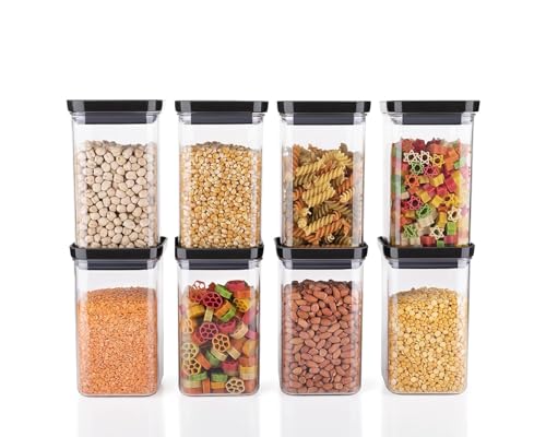 Image of Kitchen Storage Container, Multipurpose Plastic Storage Box and Organiser, Leak-Proof Kitchen Accessories Items for Home with Airtight Unbreakable Push Lid (6 PCS, 1100 ML)