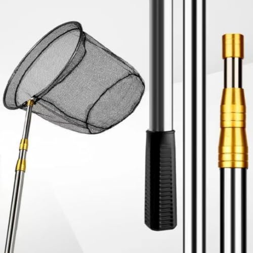 ステンレス伸縮テニス防虫網 折りたたみ伸縮 おもちゃ 捕虫網 漁具 子供用具 アウトドア 防虫網 蝶 トンボ 水陸両用 軽量 (4.5m)