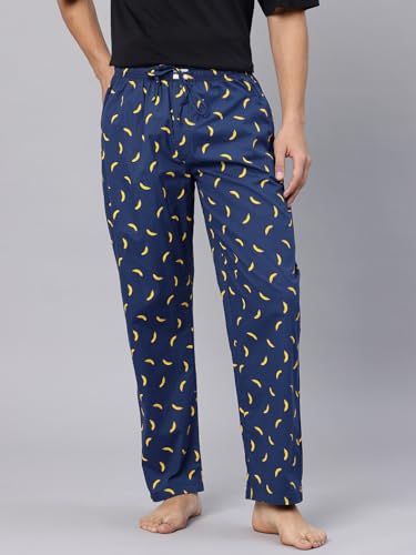 Image of Majestic Man Men's Printed Pure Cotton Lounge Pyjama | Comfort Fit | Elastic Waist with Drawstring | 3 Pockets | Button Closure