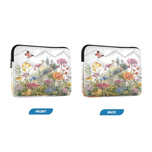 Funda para portátil de 13-14 pulgadas con diseño de mariposas y flores miniatura 2