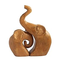 KiaoTime Set of 2 Neutral Painting Dala Horse Vintage Unfinished Wooden Horse Figurine Statue