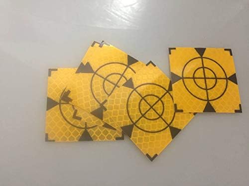 NeRben 100pcs Total Station Reflection Reflector Tape Sheet 40 x 40mm Yellow Color Station Target