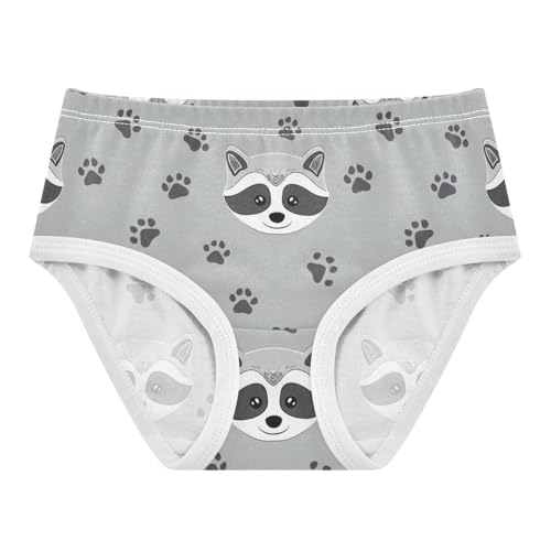 Cotton Toddler Girls Underwear Cute Raccoon Paw Prints Gray Girl Panties Cute Designer Underpants Briefs 2t