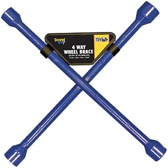 Streetwize SWWB3 4 Way Wheel Nut Brace / Wrench - 17mm & 19mm - 21mm & 23mm (Blue)