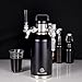 128oz Double-Walled Mini Keg Growler, Stainless Steel Vacuum Insulated Home Dispenser System with Detachable Faucet & Regulator Keeps Homebrew, Craft, and Draft Beer Carbonated and Fresh