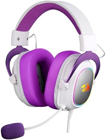 Redragon HEADSET GAMER ZEUS X BRANCO COM ROXO RGB, Único