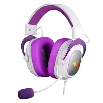 Redragon HEADSET GAMER ZEUS X BRANCO COM ROXO RGB, Único