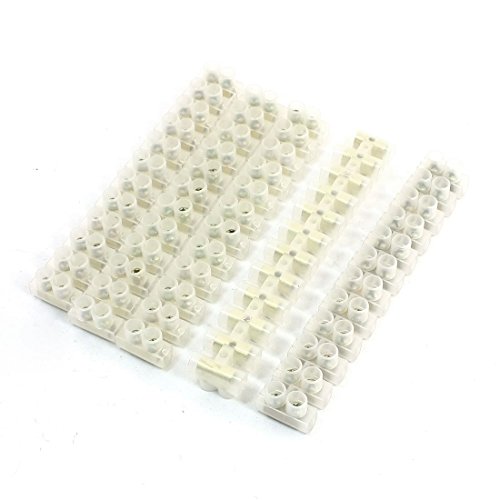 VNDEFUL 5 Pcs 400V 5A 12 Positions Two Rows Screw Terminal Barrier Block Connector