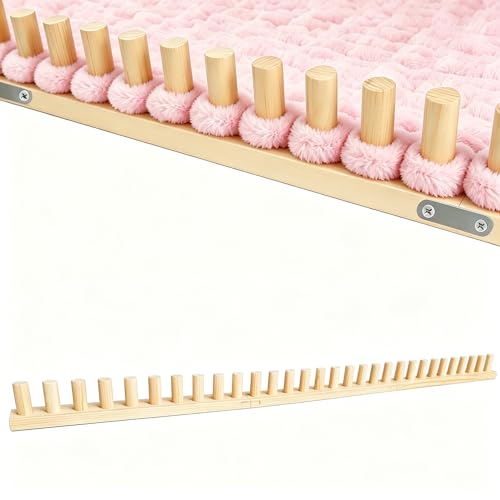 FRYTEPUYE 46 Chunky Blanket Loom - Loom for DIY Throw Blankets Adjustable Size Hand Knitting Yarn Chunky No Needles Required Beginner Friendly Yarn Craft