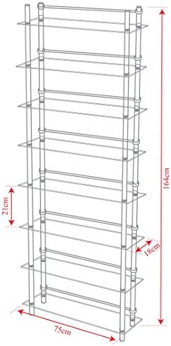 WATSONS MAXWELL - 8 Tier 344 DVD/Blu-ray / 520 CD/Media Storage Shelves - Clear/Silver