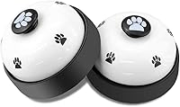 Comsmart Dog Potty Training Bells - 2 Pack Puppy Door Bells with Non-Skid Rubber Base, White - Easy Pet Toilet Training Tool