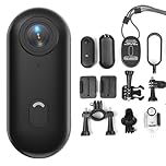 Camnoon Caméra d'action WiFi 4K, caméra de sport 30 fps, objectif grand angle de 120°, batterie intégrée de 800 mAh avec sangle de transport magnétique, clip arrière, boîtier étanche, accessoires de