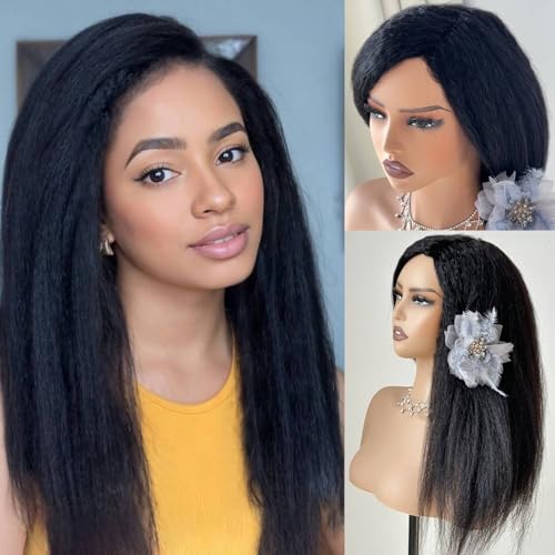 Perruque wear and go perruque femme naturelle bresilien 16 pouces 180% densite yaki
