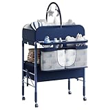 Wickeltisch Klappbar Mit 2 Schubladen, Höhenverstellbar, Wasserdichte...