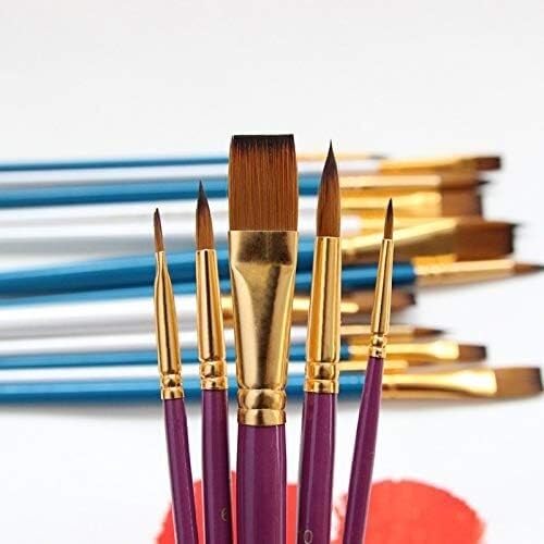 Auswaschbares Pinselset mit 6 Acryl-Aquarellpinseln mit Holzgriff, Malwerkzeuge, Künstlerpinsel, Nylonhaar-Ölpinsel, Mal- und Künstlerbedarf (eine Farbe, eine Größe)