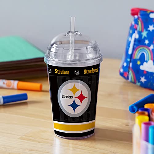 Image of Rico Industries NFL Football Rookie of The Year 12oz Acrylic Tumbler, Youth Tumbler with Swirly Straw