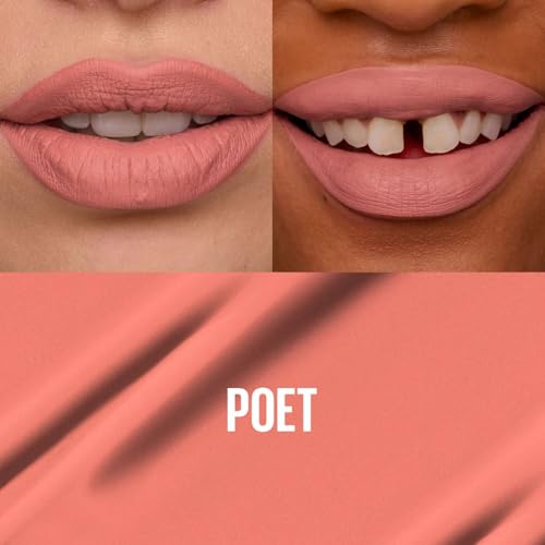 Maybelline New-York – Rouge à Lèvres Mat Liquide – Longue Tenue – Superstay Matte Ink – Teinte : Poet (60), 5 ml