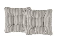 Traumnacht Stuhlkissen Cozy 2er Set mit gemütlichem Cord Bezug, Bequeme Sitzkissen für Gartenstuhl, Küche oder Esszimmer, Indoor u. Outdoor, 38 x 38 x 6 cm, kieselgrau