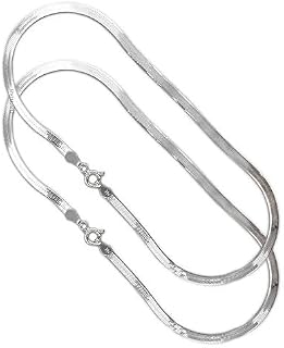 NIVISA 925 Sterling Silver Trendy Broad & Flat Snake Chain anklet | gift for women and girls | 925 hallmarked anklets | *6... Price In India
