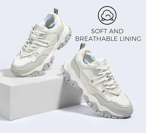 LUCKY STEP Women's Chunky Sneakers Fashion Platform Retro Tennis Casual Classic Cute Dad Anti-Slip Stylish Walking Sport Shoes2